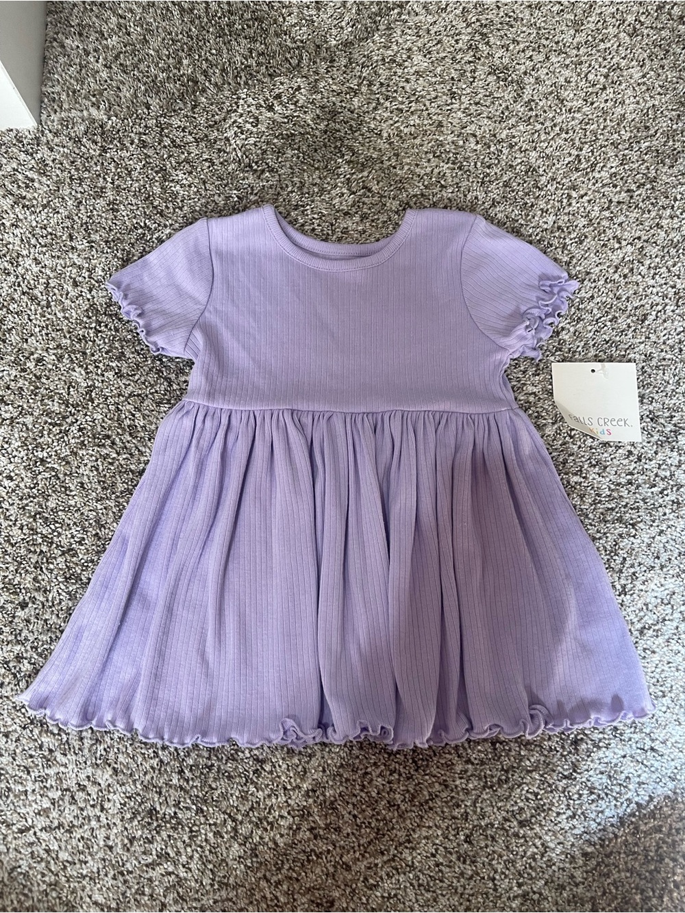 Falls Creek Lilac Ruffle-Sleeve Casual Girls' Dress